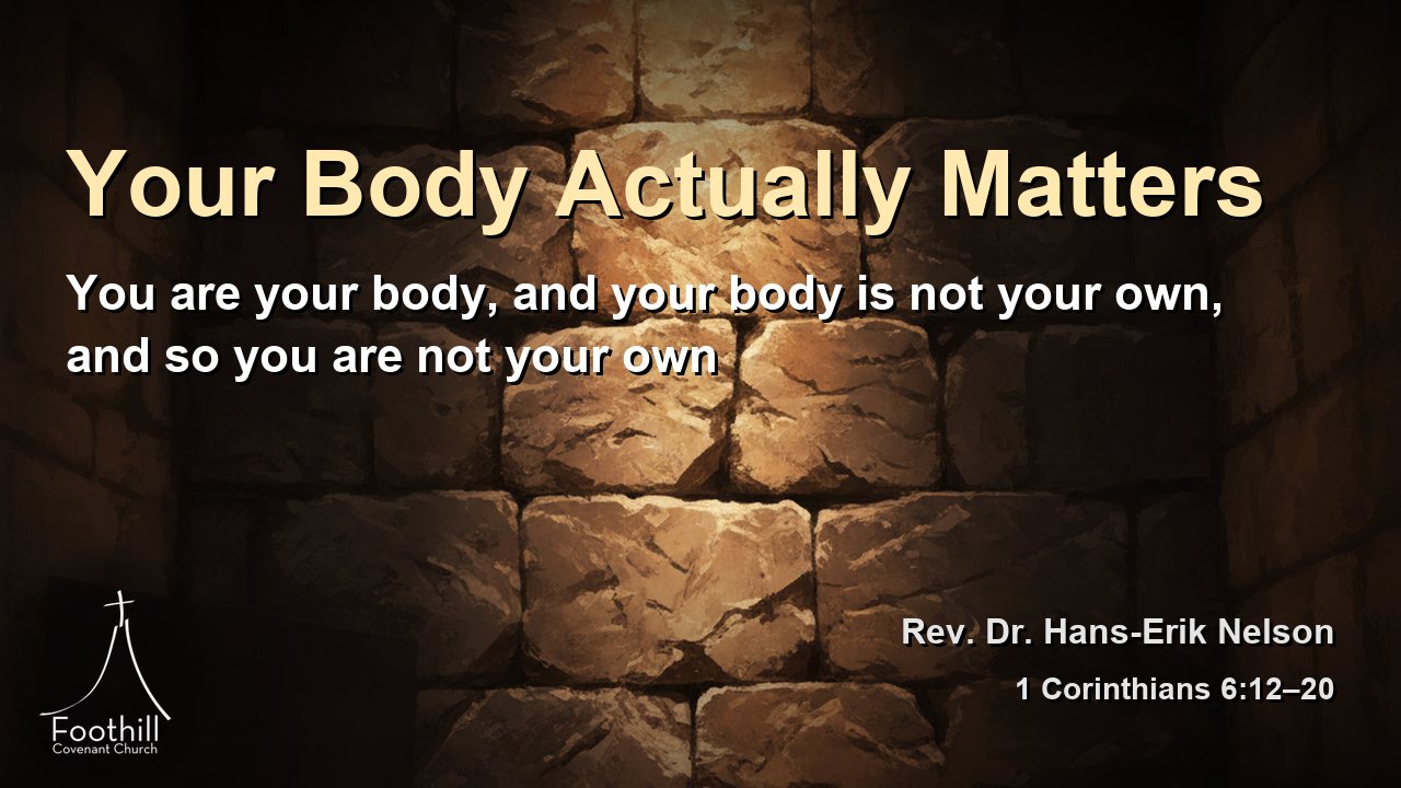 Thumbnail for You are your body, and your body is not your own, and so you are not your own